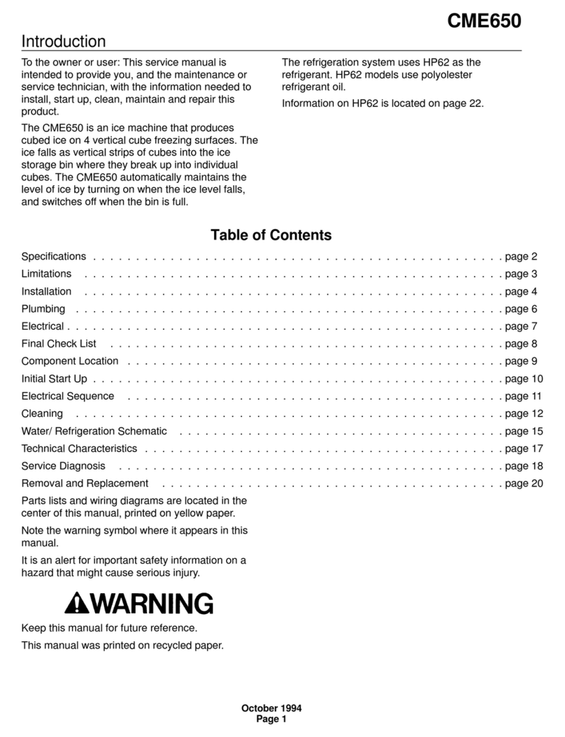 Scotsman CME650 User manual