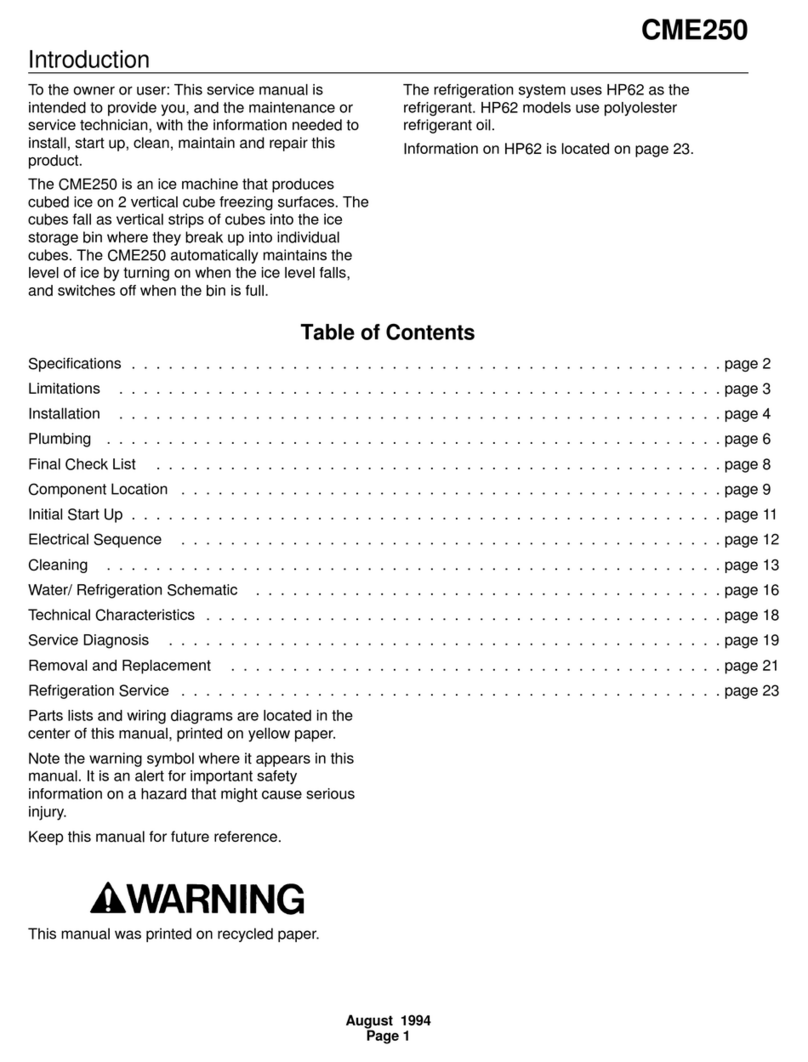 Scotsman CME250 User manual Scotsman CME250 User manual