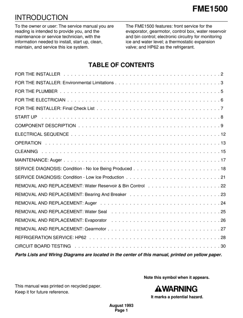 Scotsman FME1500 User manual