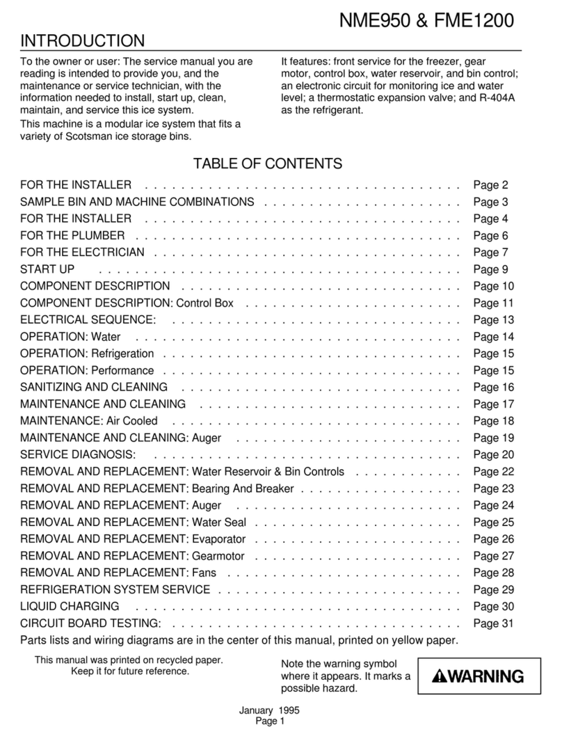 Scotsman FME1200 User manual