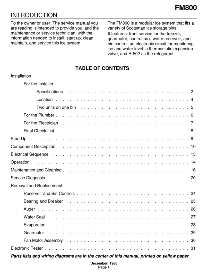 Scotsman FM800 User manual