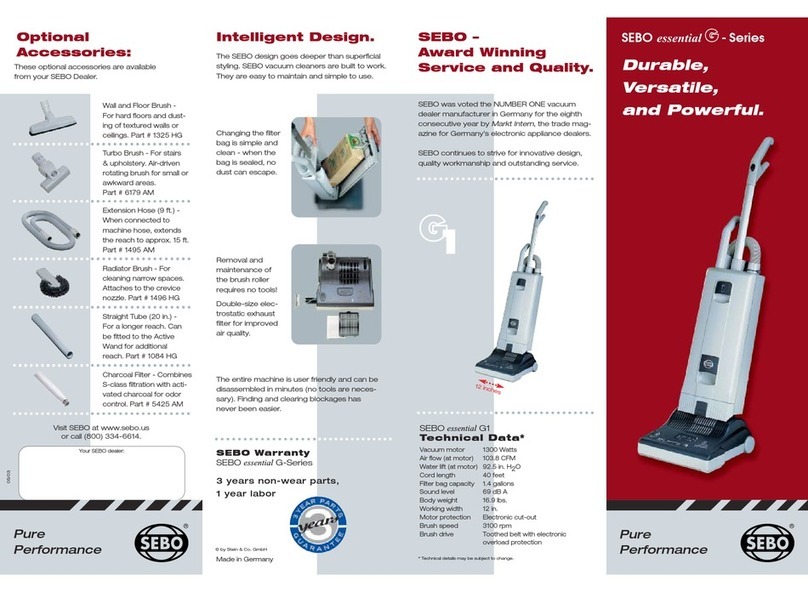 Sebo Professional G1 Instruction manual