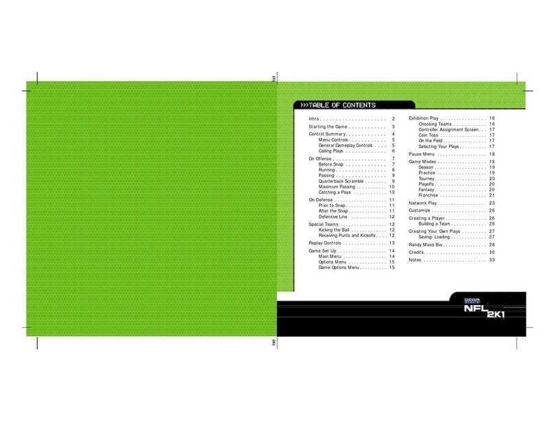 Sega NFL 2K1 User manual