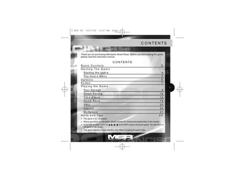 Sega Metropolis Street Racer User manual