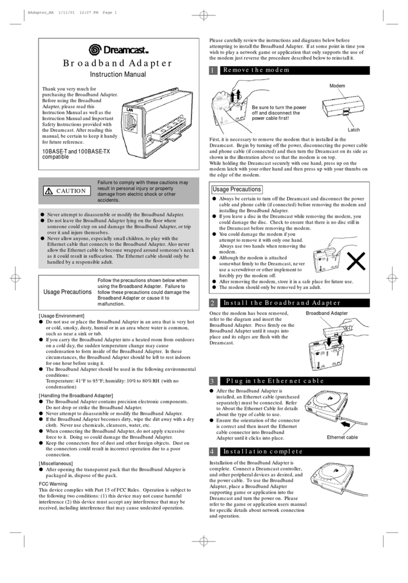 Sega Broadband Adapter instruction manual