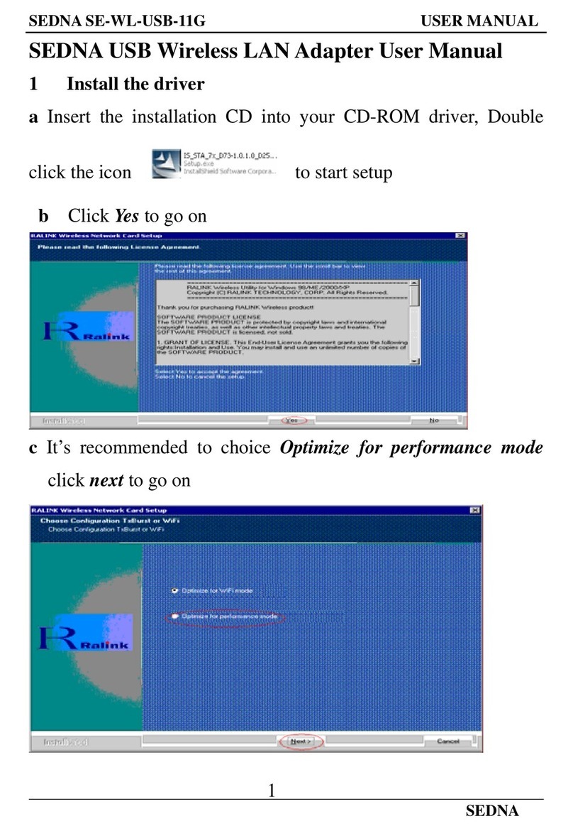 Sedna SE-WL-USB-11G User manual