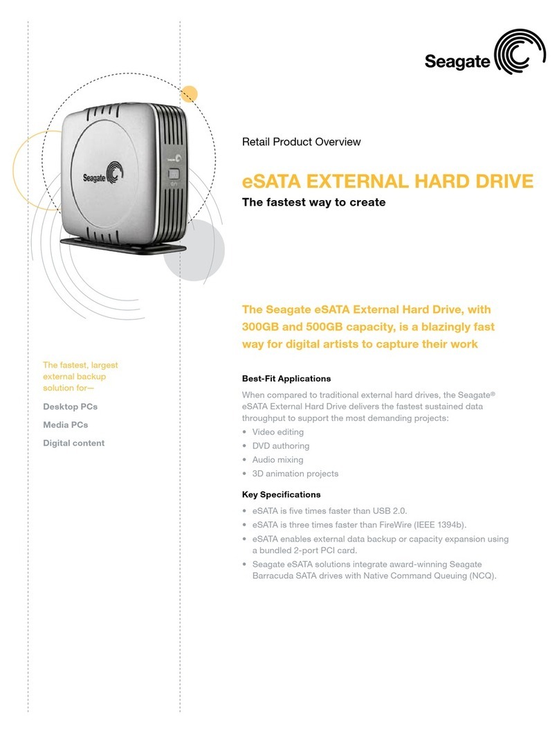 Seagate e-SATA External 300GB User manual