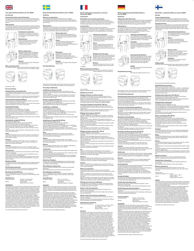Silva Pedometer Alarm User manual Silva Pedometer Alarm User manual