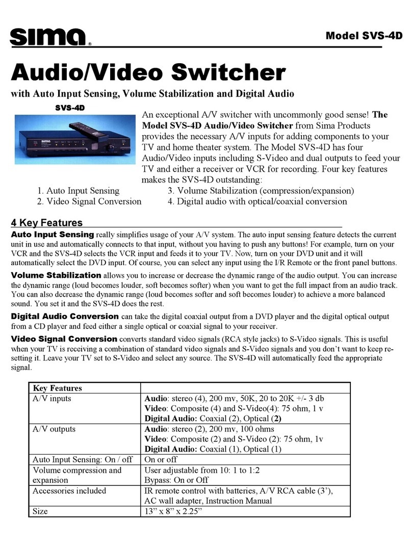 Sima SVS-4D Specifications