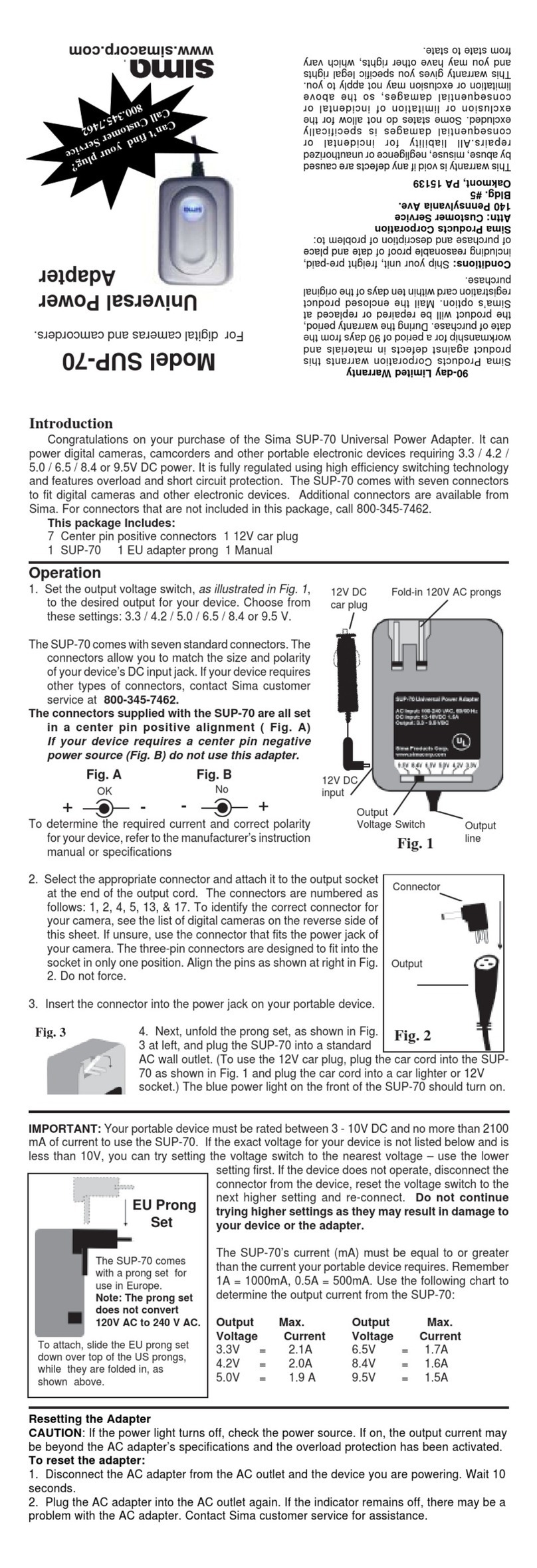 Sima SUP-70 user manual
