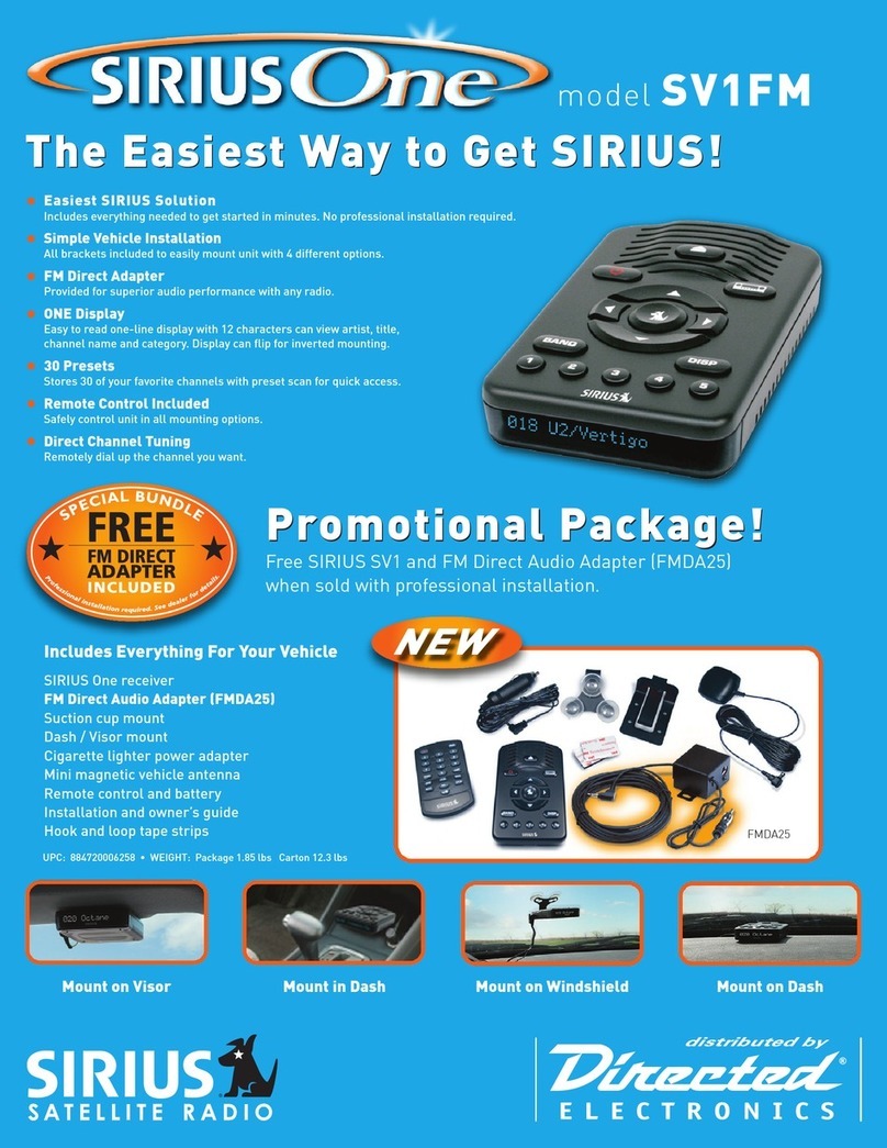 Sirius Satellite Radio SV1FM Features