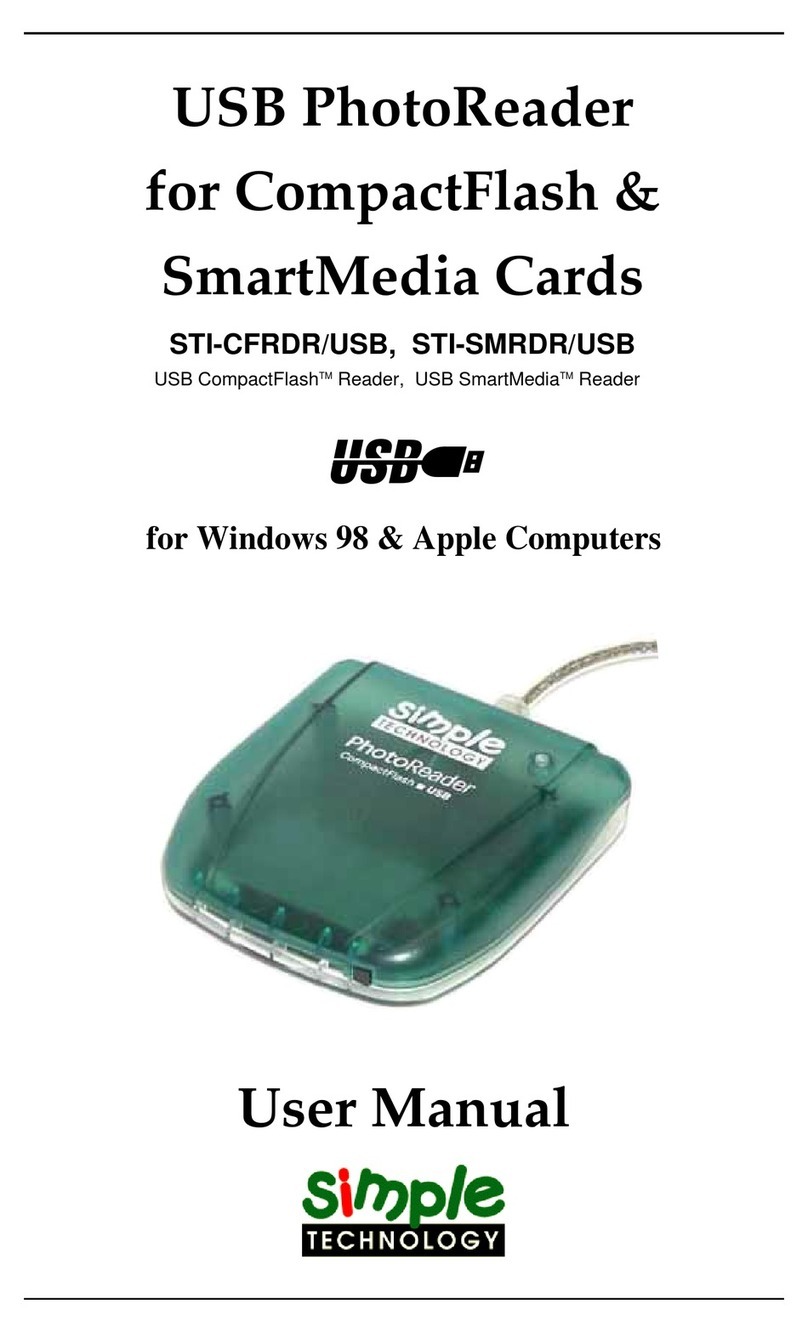 SimpleTech STI-CFRDR/USB user manual