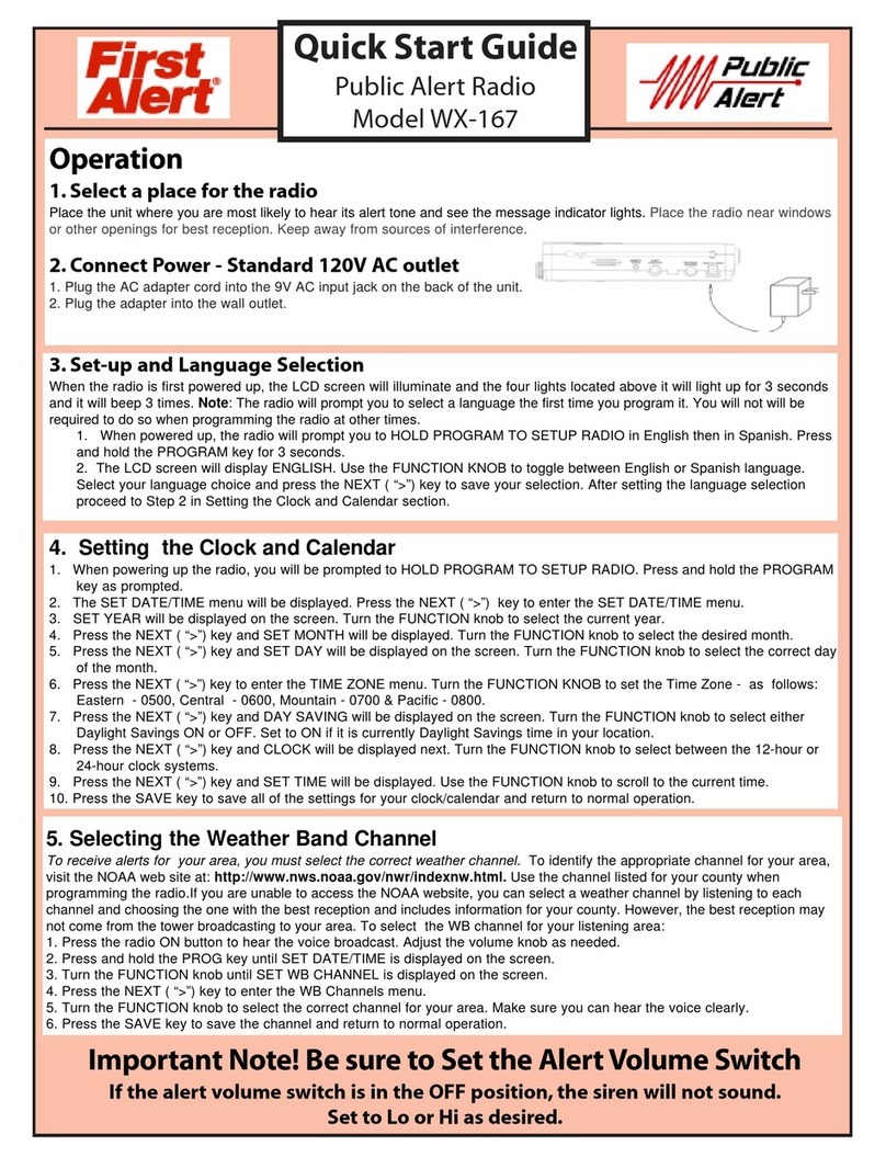First Alert Public Alert WX-167 User manual