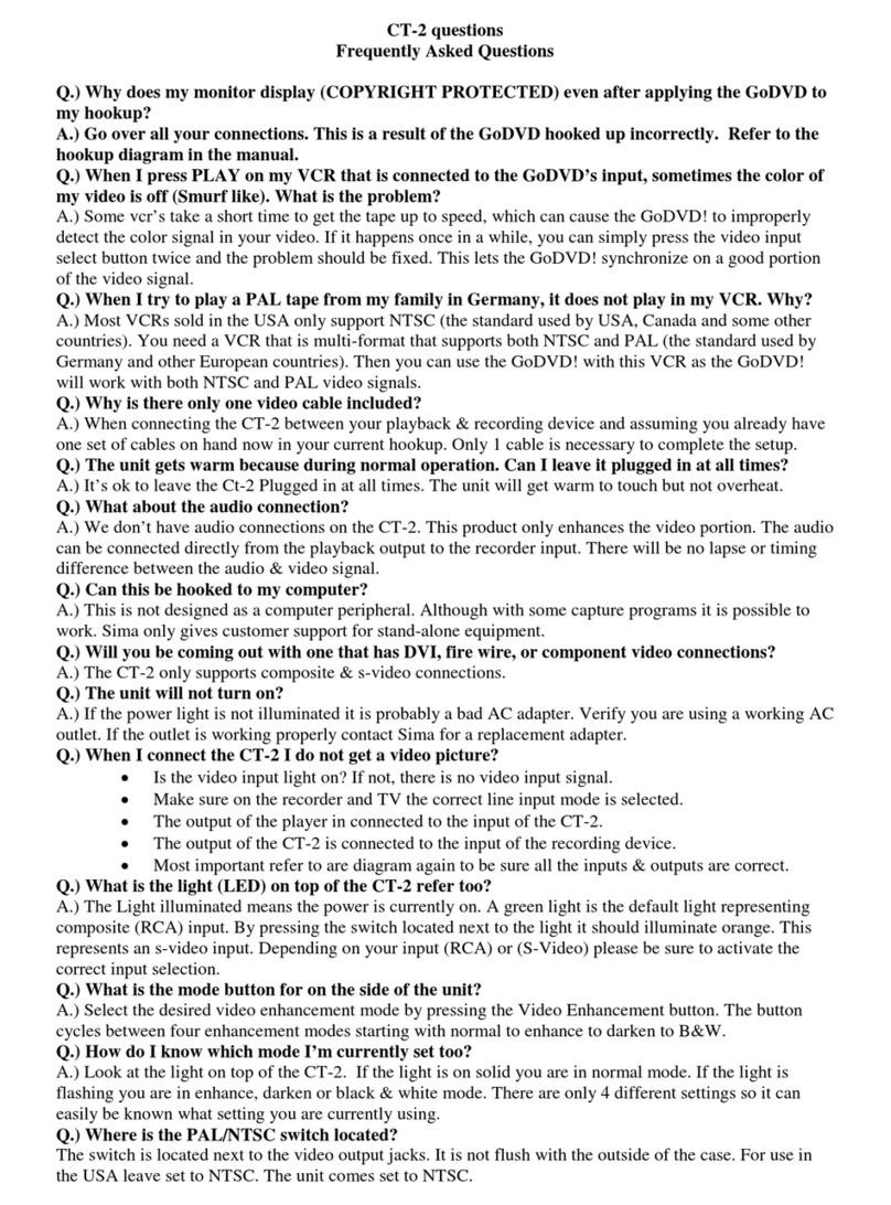 Sima CT-2 Frequently asked questions