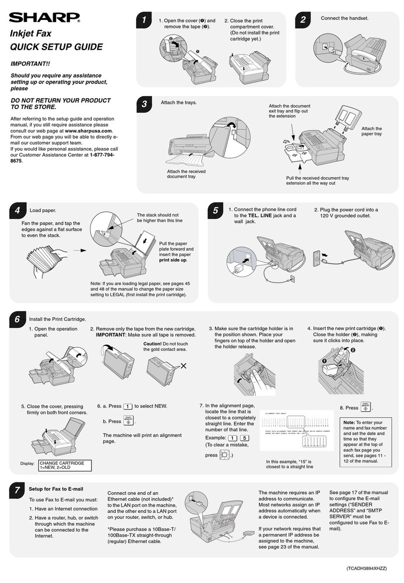 Sharp UX-B800SE - B/W Inkjet - Fax User manual