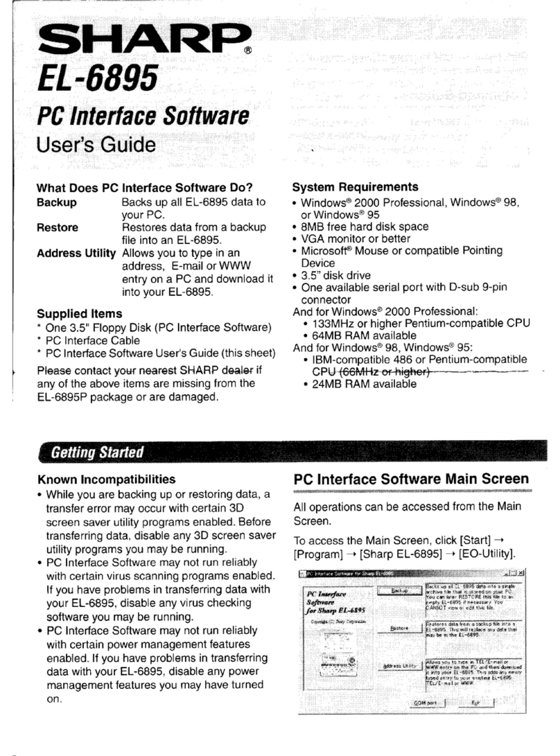 Sharp EL-6895 Quick start guide