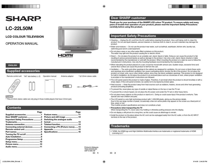 Sharp LC-22L50M User manual