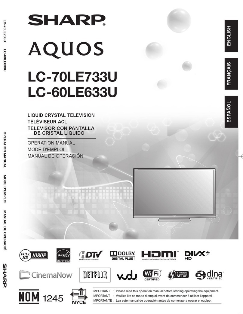 Sharp AQUOS LC-70LE733U User manual
