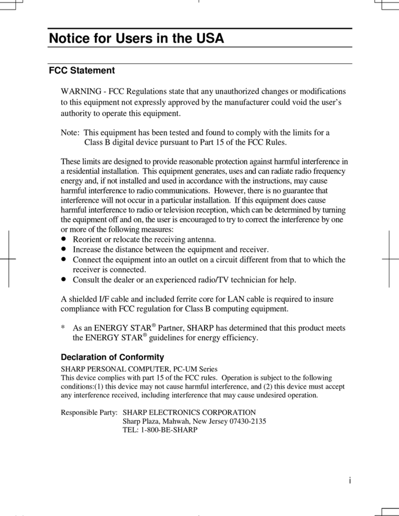 Sharp Actius PC-UM30W User manual