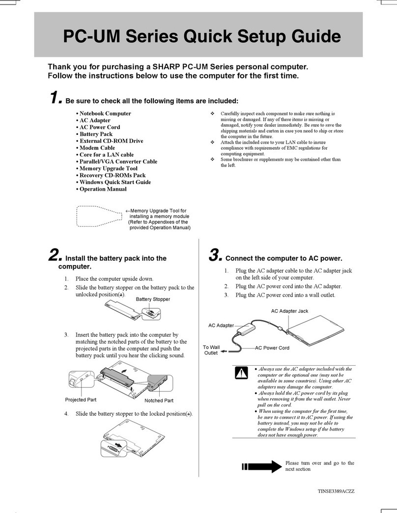 Sharp Actius PC-UM30W User manual