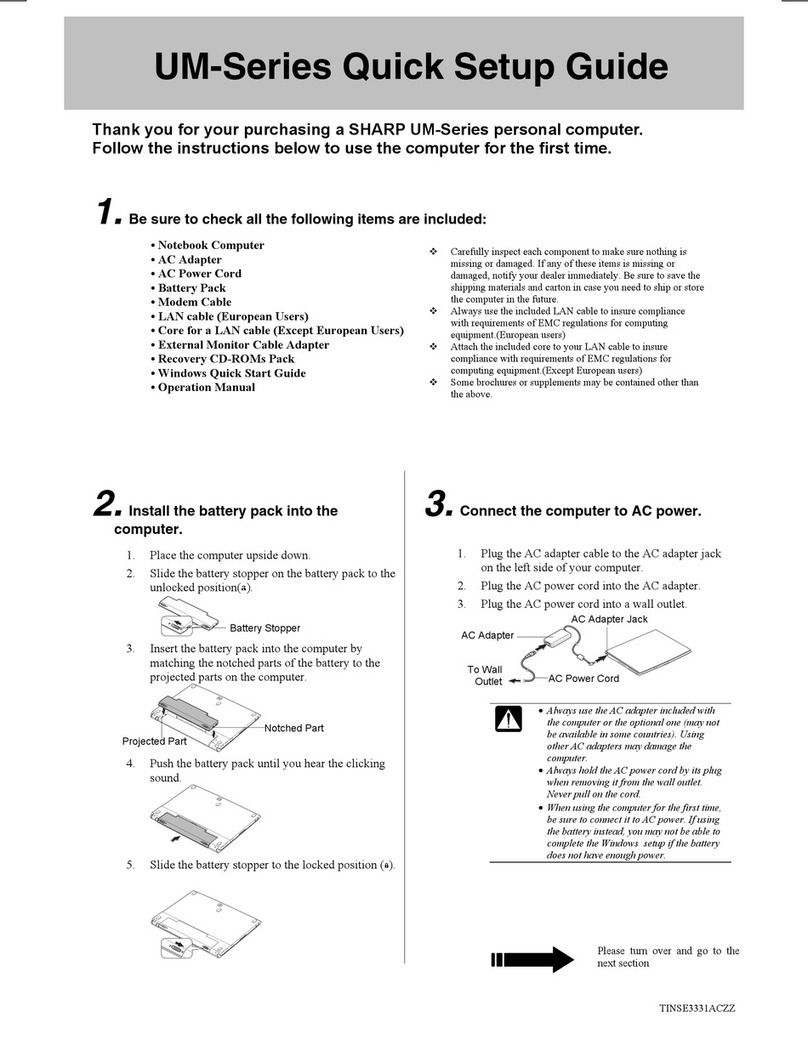 Sharp Actius PC-UM20 User manual
