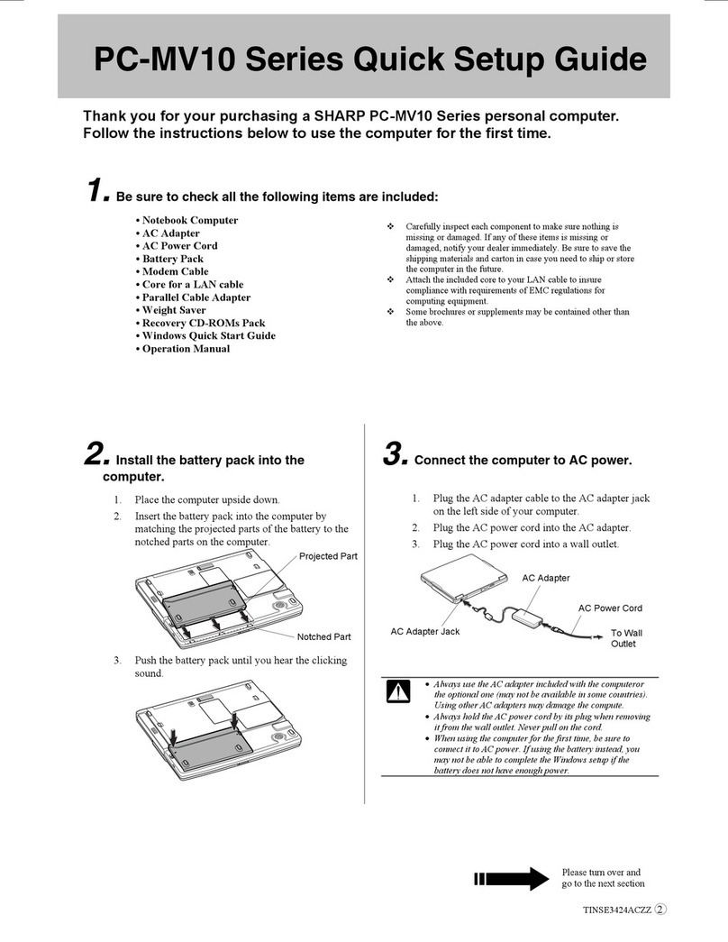 Sharp Actius PC-MV10 User manual