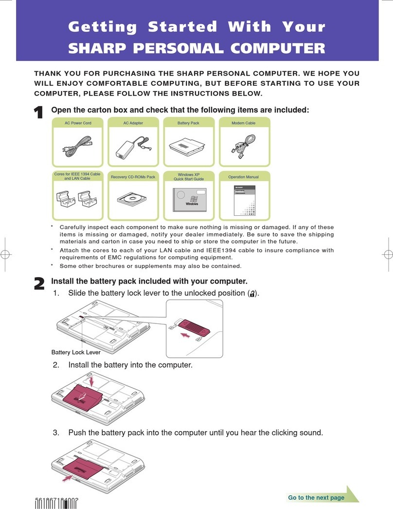 Sharp Actius PC-GP22W User manual