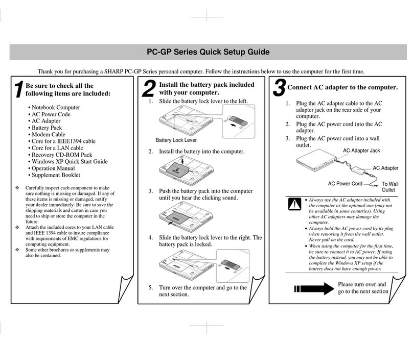 Sharp Actius PC-GP20 User manual