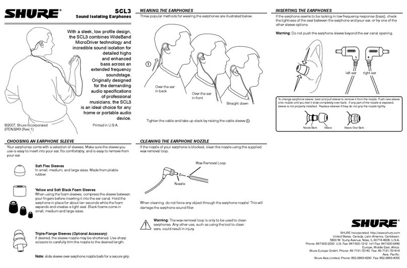Shure SCL3 User manual