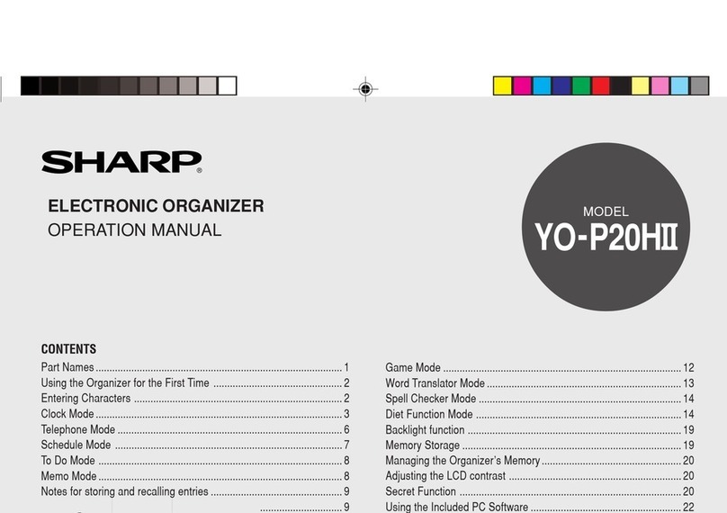 Sharp YOP20HII - 1MB Electronic Organizer Operation manual