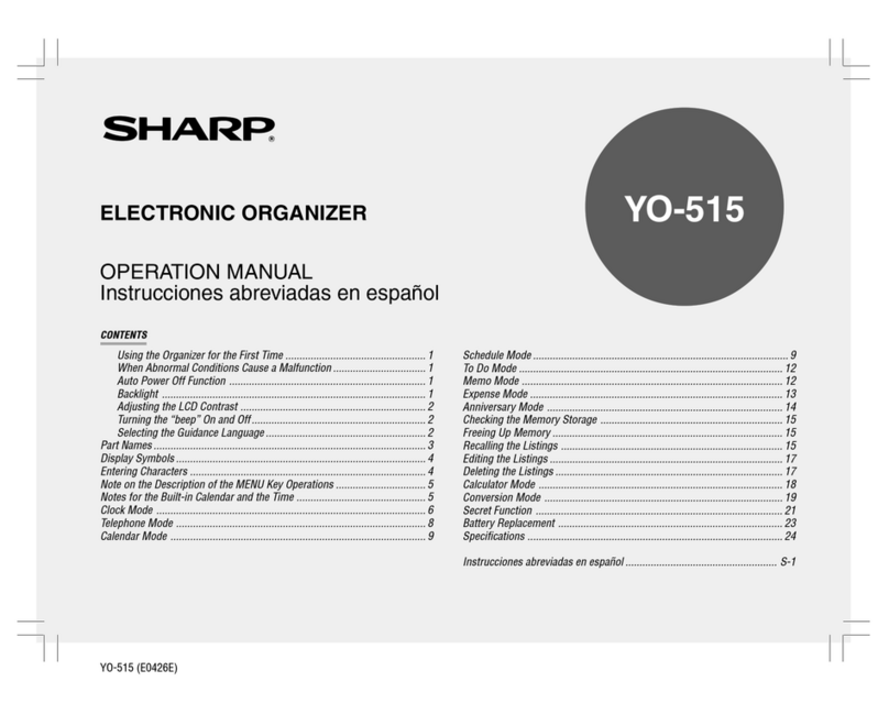 Sharp YO-515 Operation manual