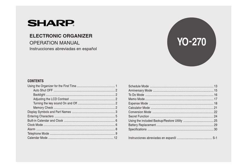 Sharp YO-270 User manual