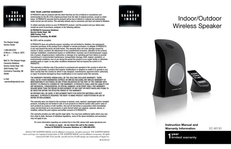 Sharper Image EC-W130 Instruction Manual Sharper Image EC-W130 Instruction Manual