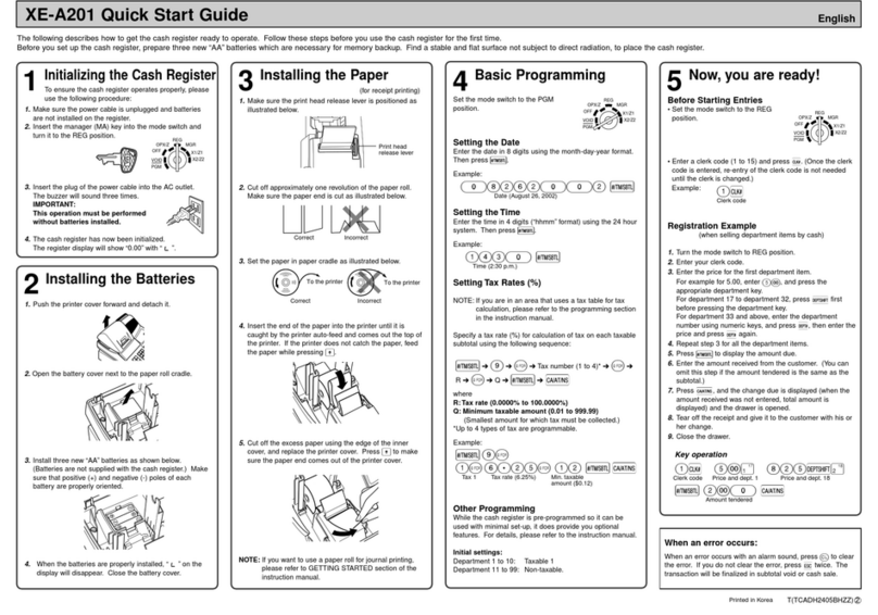 Sharp XE-A201 User manual