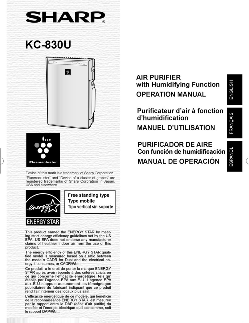 Sharp Plasmacluster KC-830U Operation manual