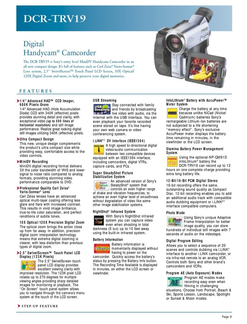 Sony Handycam DCR-TRV19 User manual