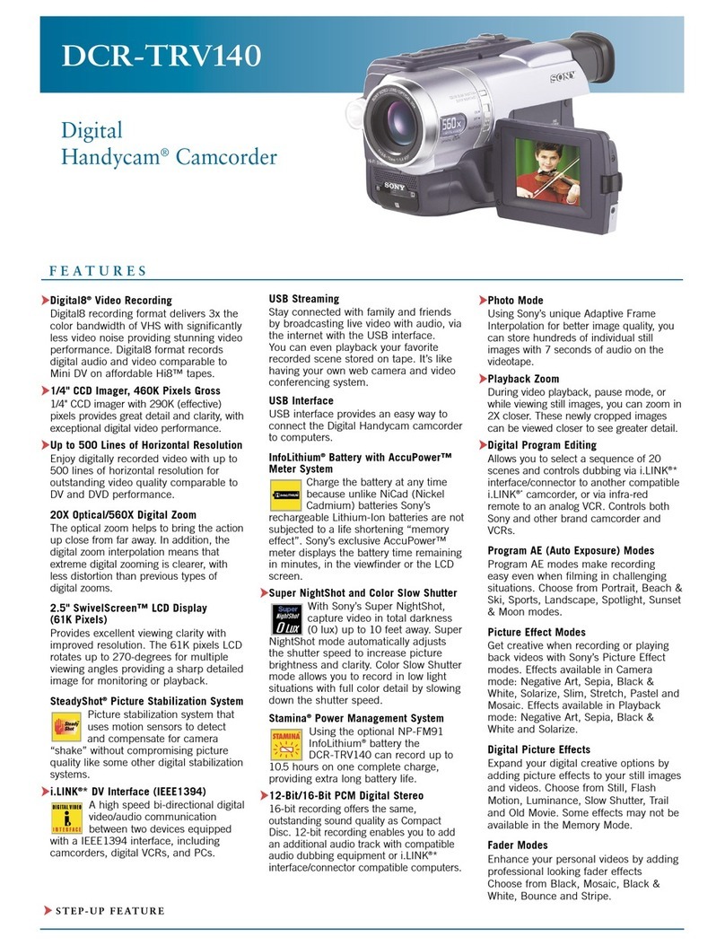 Sony DCR-TRV140 - Digital8 Camcorder With 2.5"... User manual