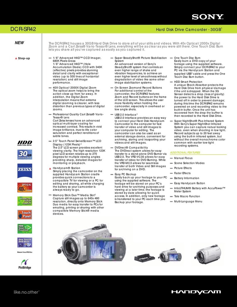 Sony Handycam DCR-SR42 Specifications