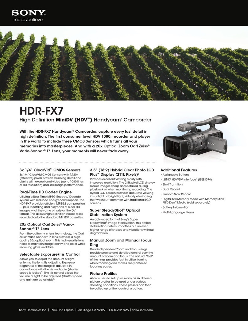 Sony Handycam HDR-FX7 Specifications