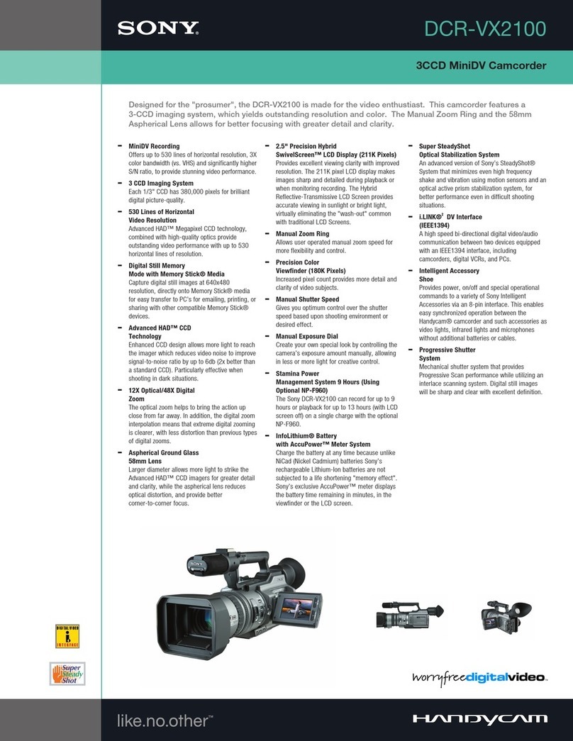 Sony DCR VX2100 - Handycam Camcorder - 380 KP User manual