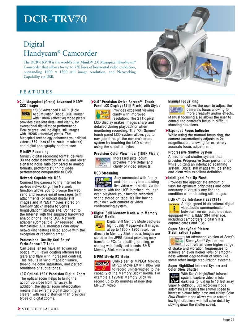 Sony DCR-TRV70 - Digital Handycam Camcorder User manual