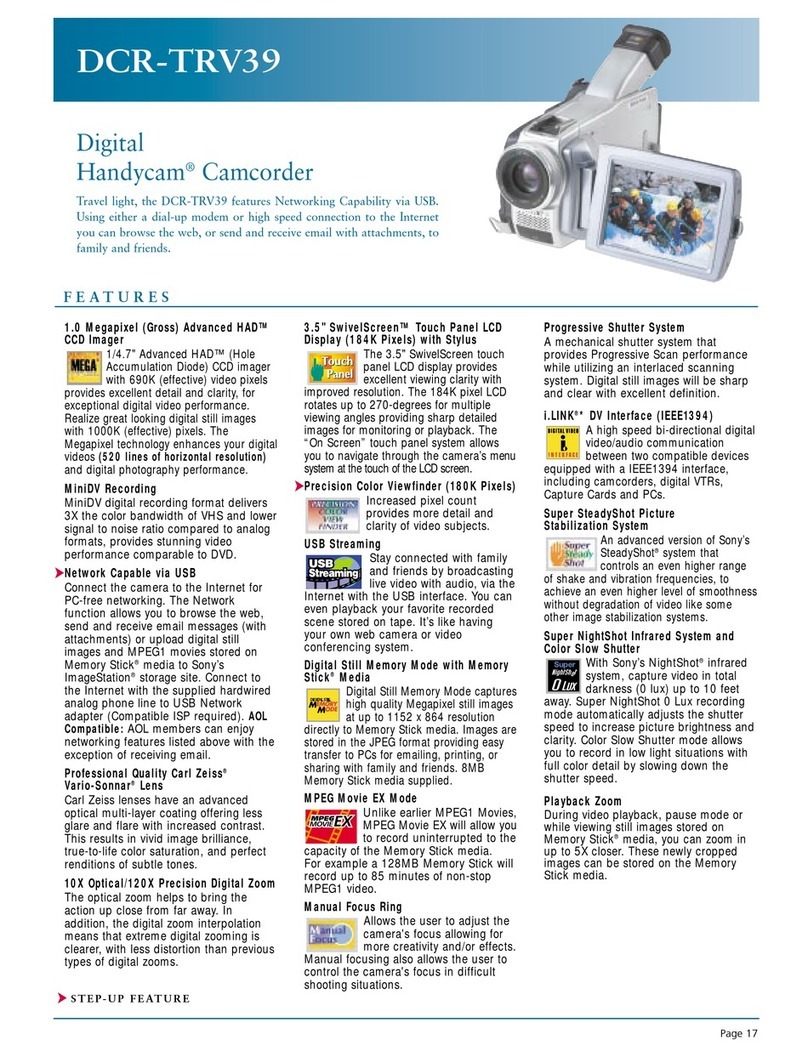 Sony DCR-TRV39 - Digital Handycam Camcorder User manual