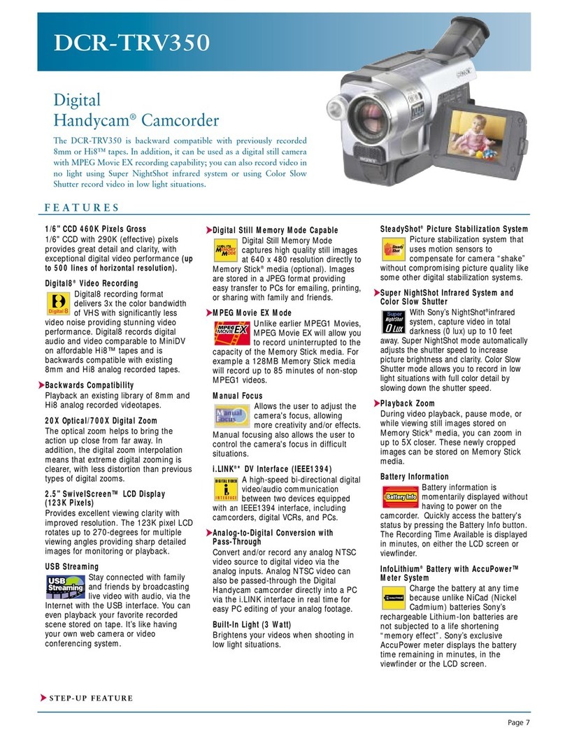 Sony DCR-TRV350 - Digital Handycam Camcorder brochure