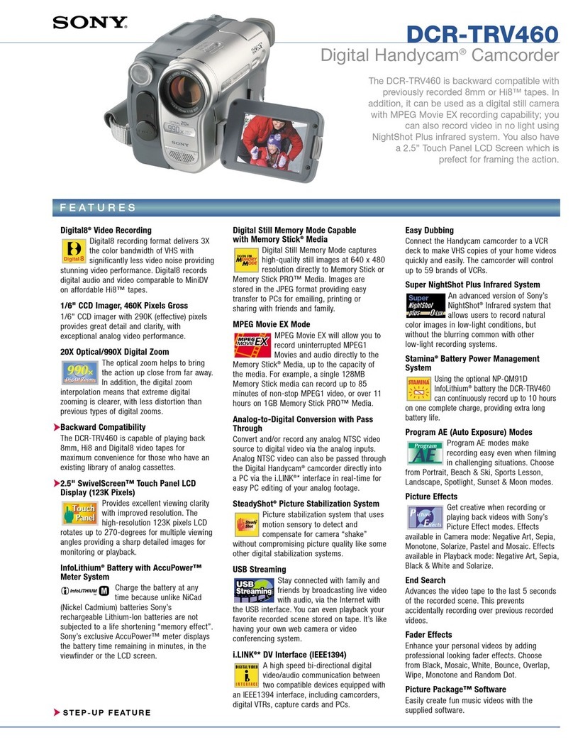 Sony DCR-TRV460 - Digital Handycam Camcorder User manual