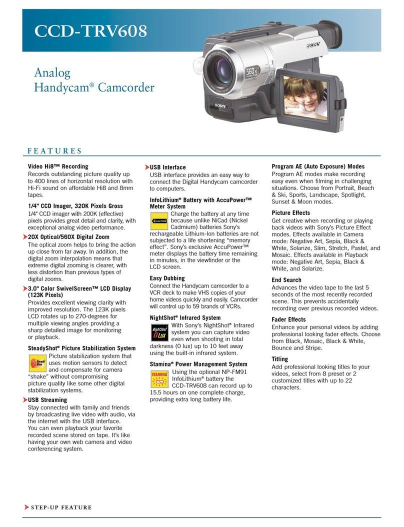 Sony Hi8 Handycam Vision CCD-TRV608 brochure