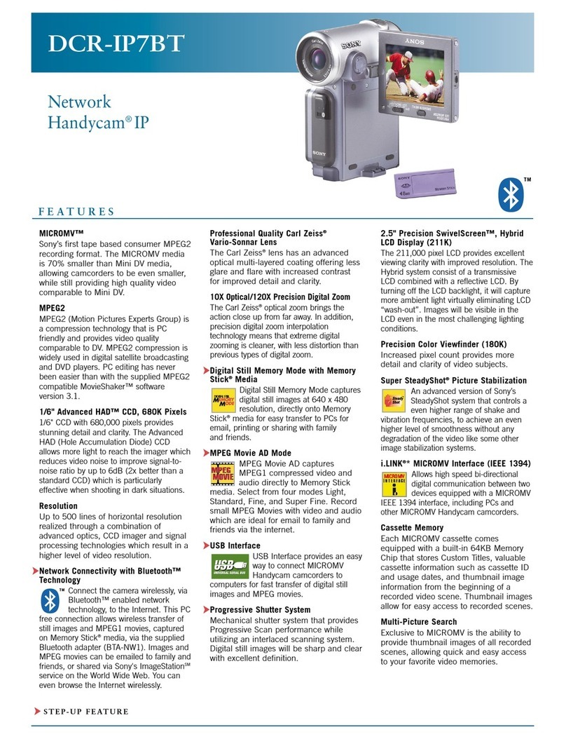 Sony DCR-IP7BT - Network Handycam Ip User manual