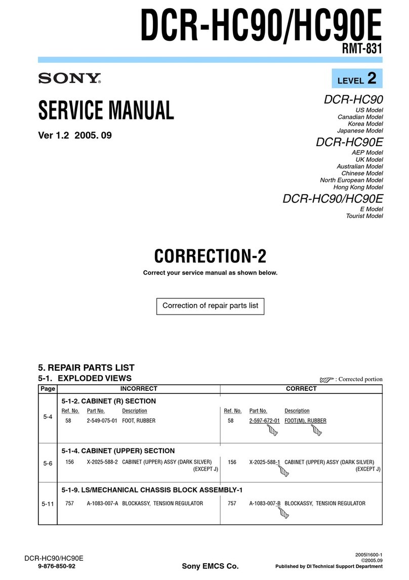 Sony Handycam DCR-HC90 Documentation update