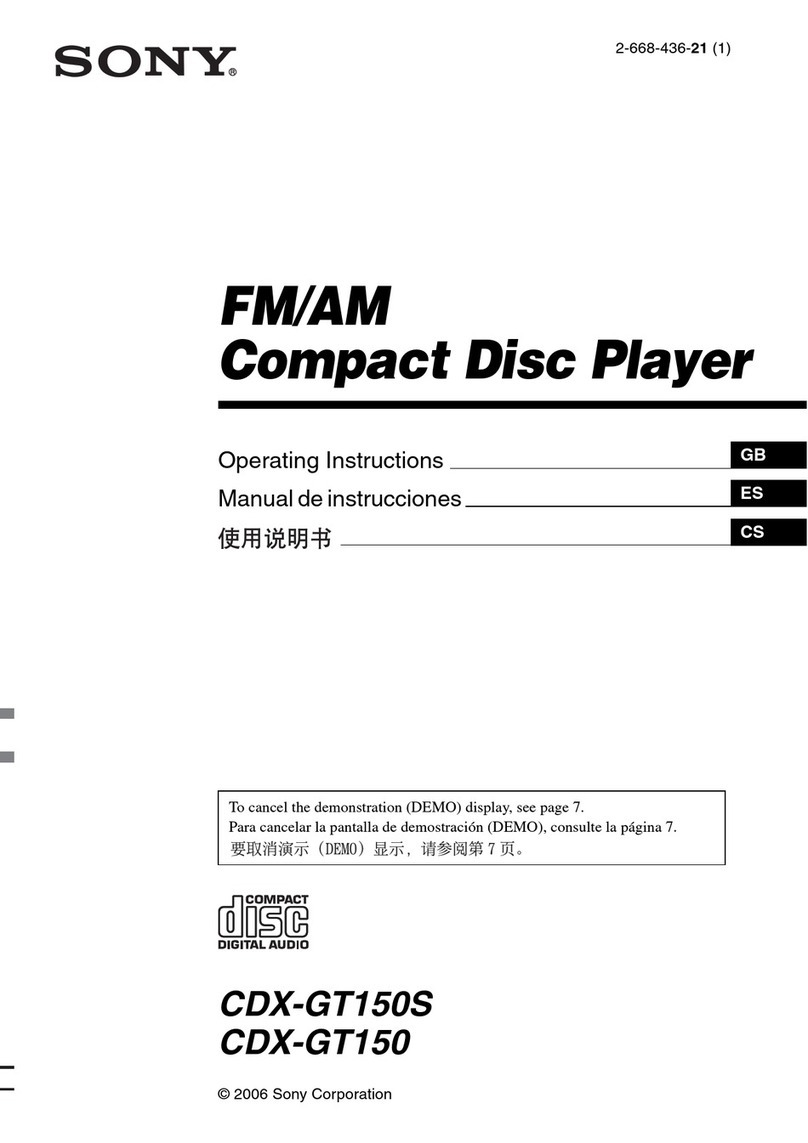 Sony CDX-GT150 User manual Sony CDX-GT150 User manual