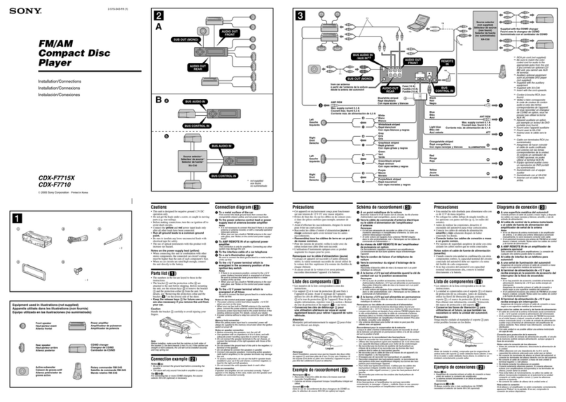 Sony CDX-F7710 Operating Instructions (English Installation/connections