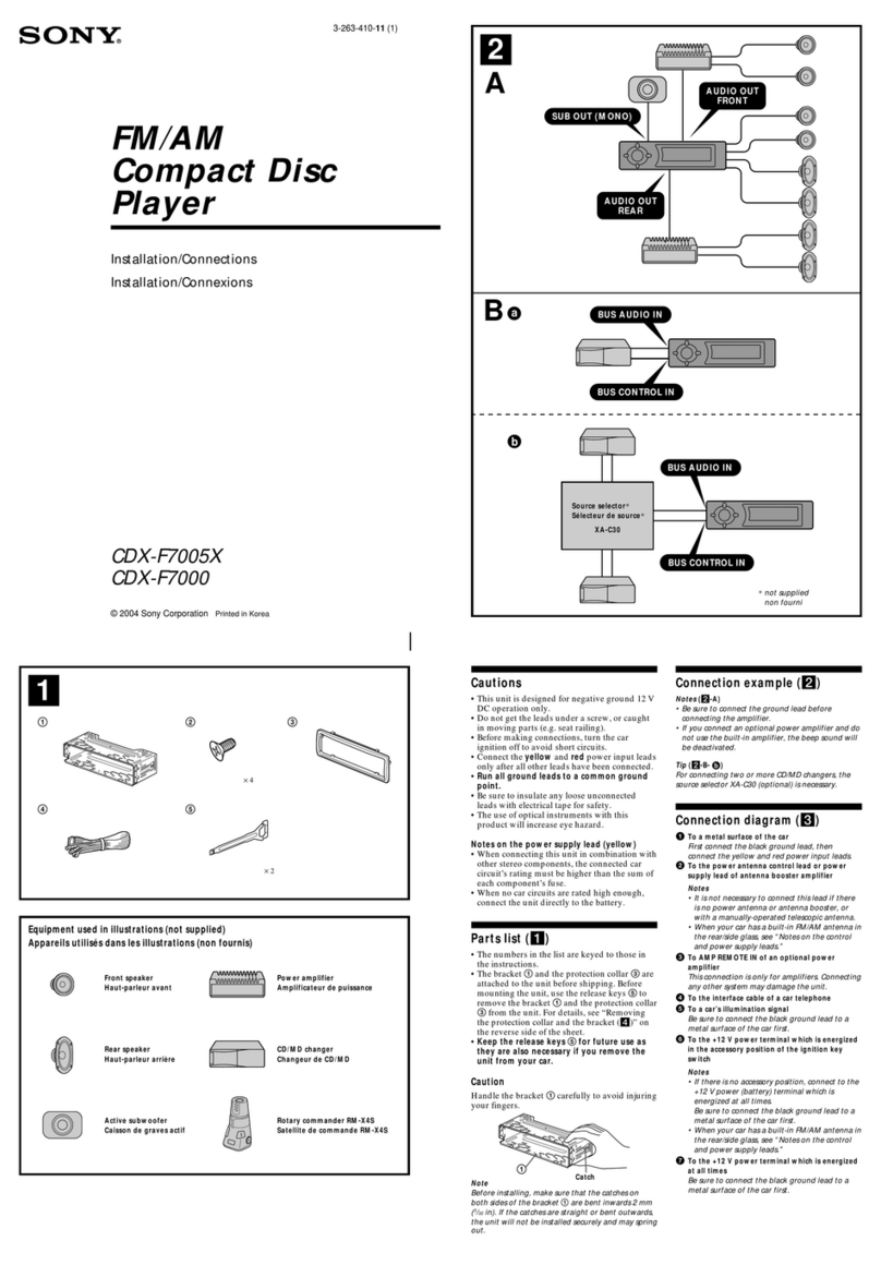Sony CDX-F7000 - Fm/am Compact Disc Player Product guide